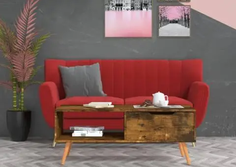 Măsuță de cafea, stejar afumat, 100x49,5x43 cm, lemn prelucrat - 1/5