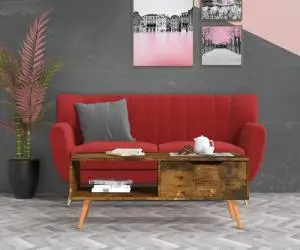 vidaXL Măsuță de cafea, stejar afumat, 100x49,5x43 cm, lemn prelucrat