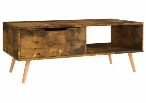 Măsuță de cafea, stejar afumat, 100x49,5x43 cm, lemn prelucrat - 4/5