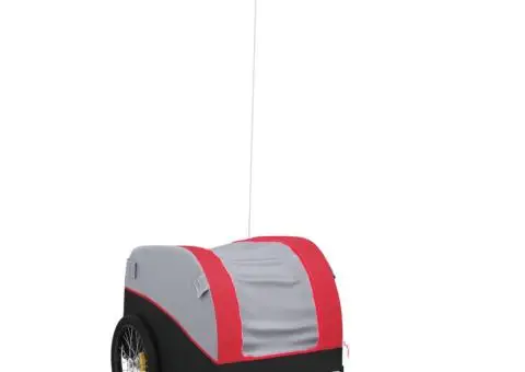 Remorcă pentru biciclete, negru și roșu, 45 kg, fier - 2/5