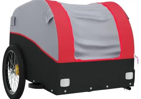 Remorcă pentru biciclete, negru și roșu, 45 kg, fier - 4/5