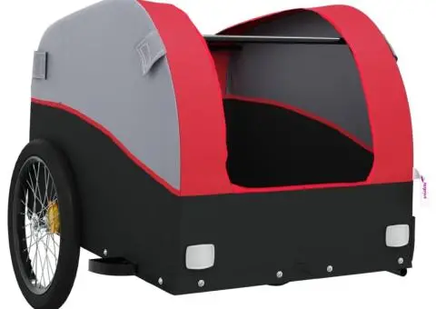 Remorcă pentru biciclete, negru și roșu, 45 kg, fier - 5/5