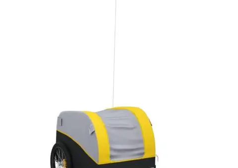 Remorcă pentru biciclete, negru și galben, 45 kg, fier - 2/5