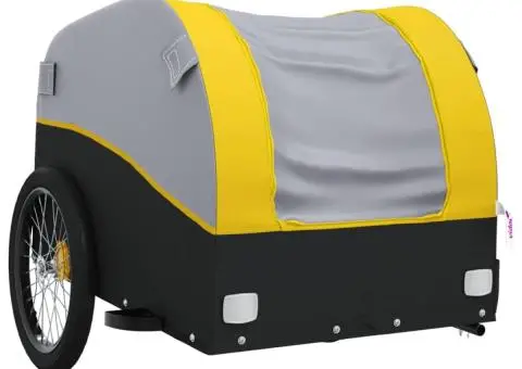 Remorcă pentru biciclete, negru și galben, 45 kg, fier - 4/5