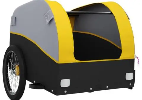Remorcă pentru biciclete, negru și galben, 45 kg, fier - 5/5