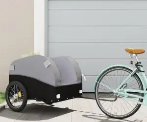 vidaXL Remorcă pentru biciclete, negru și gri, 45 kg, fier