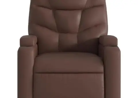 Fotoliu de masaj rabatabil, maro, piele ecologică - 4/5