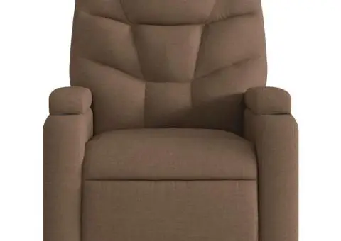 Fotoliu de masaj rabatabil, maro, material textil - 4/5