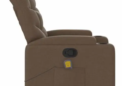 Fotoliu de masaj rabatabil, maro, material textil - 5/5