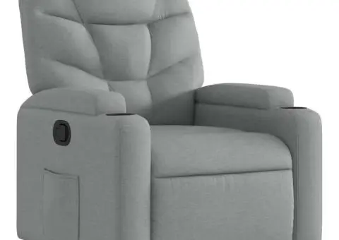 Fotoliu rabatabil, gri deschis, material textil - 2/5