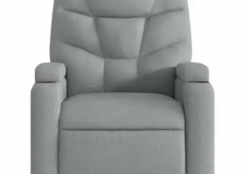 Fotoliu rabatabil, gri deschis, material textil - 3/5