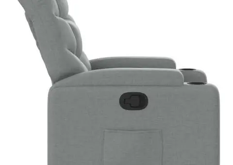 Fotoliu rabatabil, gri deschis, material textil - 4/5