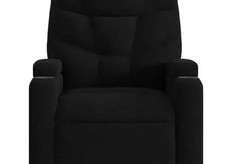 Fotoliu de masaj rabatabil, negru, material textil - 5/5