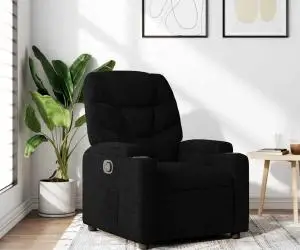 vidaXL Fotoliu rabatabil, negru, material textil