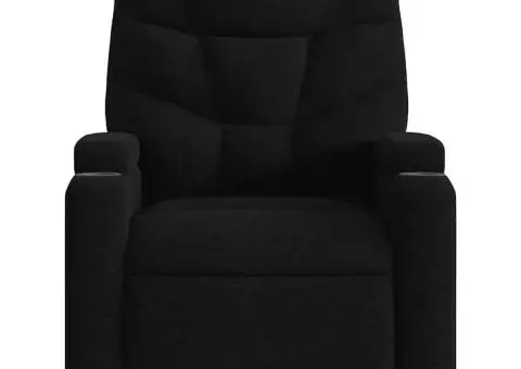 Fotoliu rabatabil, negru, material textil - 3/5