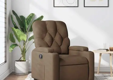 Fotoliu rabatabil, maro, material textil - 1/5