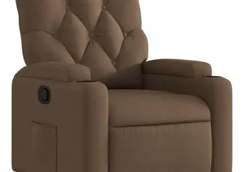 Fotoliu rabatabil, maro, material textil - 2/5