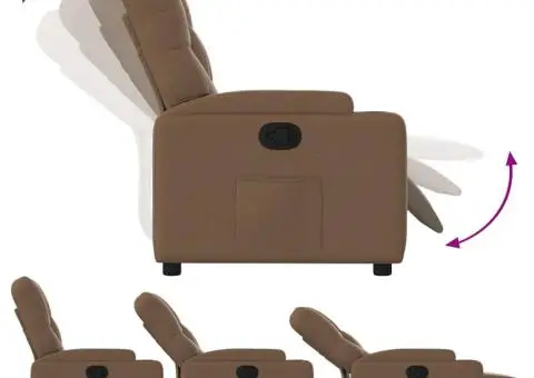 Fotoliu rabatabil, maro, material textil - 4/5