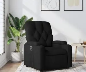 vidaXL Fotoliu rabatabil, negru, material textil