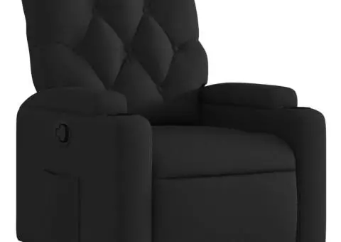 Fotoliu rabatabil, negru, material textil - 2/5