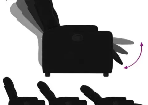 Fotoliu rabatabil, negru, material textil - 4/5