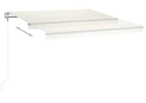 Copertină automată cu senzor vânt & LED, crem, 400x350 cm - 3/5