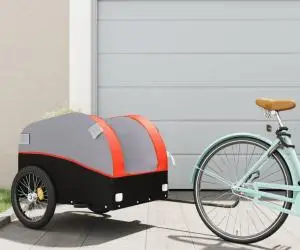 vidaXL Remorcă pentru biciclete, negru și portocaliu, 45 kg, fier