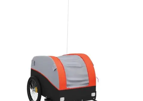 Remorcă pentru biciclete, negru și portocaliu, 45 kg, fier - 2/5