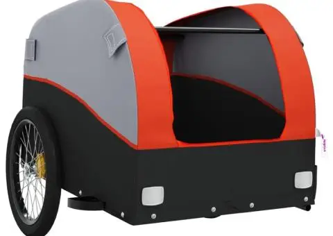 Remorcă pentru biciclete, negru și portocaliu, 45 kg, fier - 5/5