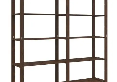 Suport depozitare 5 niveluri maro 170x38x170 cm lemn masiv pin - 2/5
