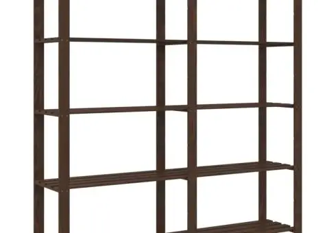 Suport depozitare 5 niveluri maro 170x38x170 cm lemn masiv pin - 5/5