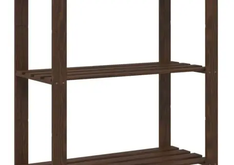 Suport depozitare 3 niveluri, maro, 80x38x90 cm, lemn masiv pin - 5/5