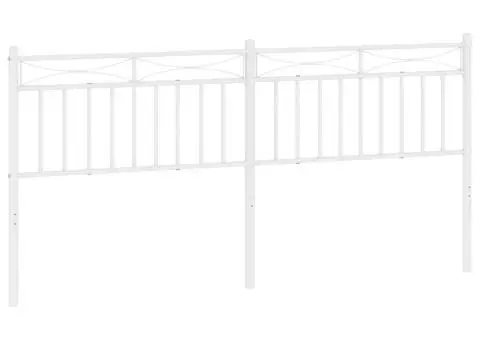 Tăblie de pat metalică, alb, 180 cm - 2/5