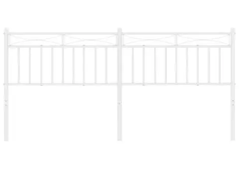 Tăblie de pat metalică, alb, 180 cm - 4/5