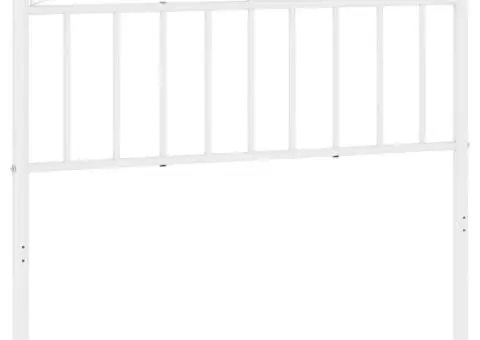 Tăblie de pat metalică, alb, 100 cm - 2/5