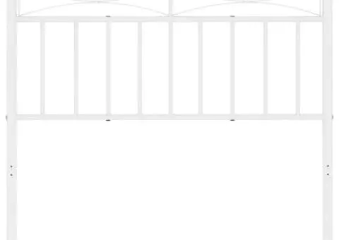 Tăblie de pat metalică, alb, 100 cm - 4/5