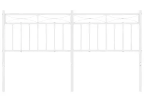 Tăblie de pat metalică, alb, 150 cm - 4/5