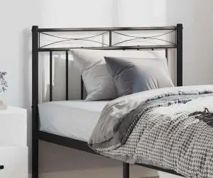vidaXL Tăblie de pat metalică, negru, 100 cm