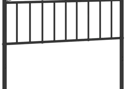 Tăblie de pat metalică, negru, 100 cm - 2/5