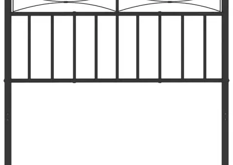 Tăblie de pat metalică, negru, 100 cm - 4/5