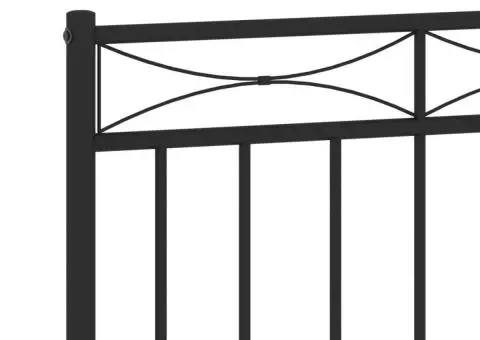 Tăblie de pat metalică, negru, 75 cm - 5/5