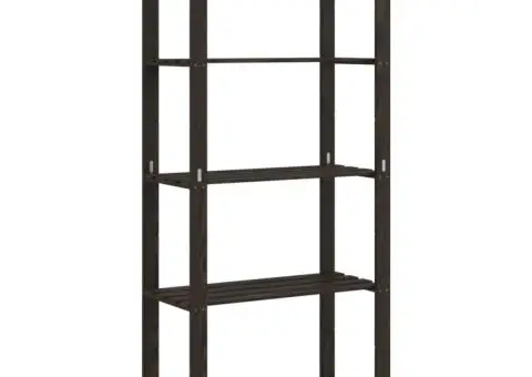 Suport depozitare 5 niveluri negru 80x38x170 cm lemn masiv pin - 2/5