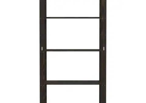 Suport depozitare 5 niveluri negru 80x38x170 cm lemn masiv pin - 3/5