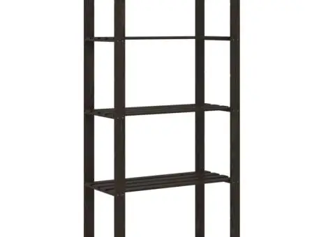 Suport depozitare 5 niveluri negru 80x38x170 cm lemn masiv pin - 5/5