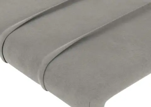 Tăblie de pat cu LED, gri deschis, 80x5x118/128 cm, catifea - 5/5