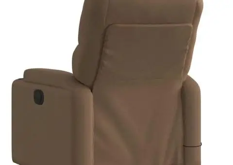 Fotoliu de masaj rabatabil, maro, material textil - 4/5