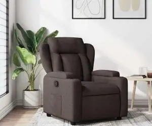 vidaXL Fotoliu rabatabil, maro închis, material textil