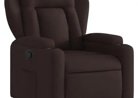 Fotoliu rabatabil, maro închis, material textil - 2/5