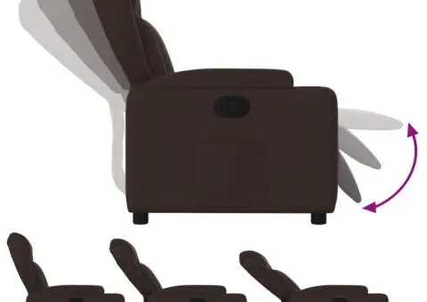 Fotoliu rabatabil, maro închis, material textil - 4/5