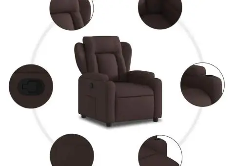 Fotoliu rabatabil, maro închis, material textil - 5/5